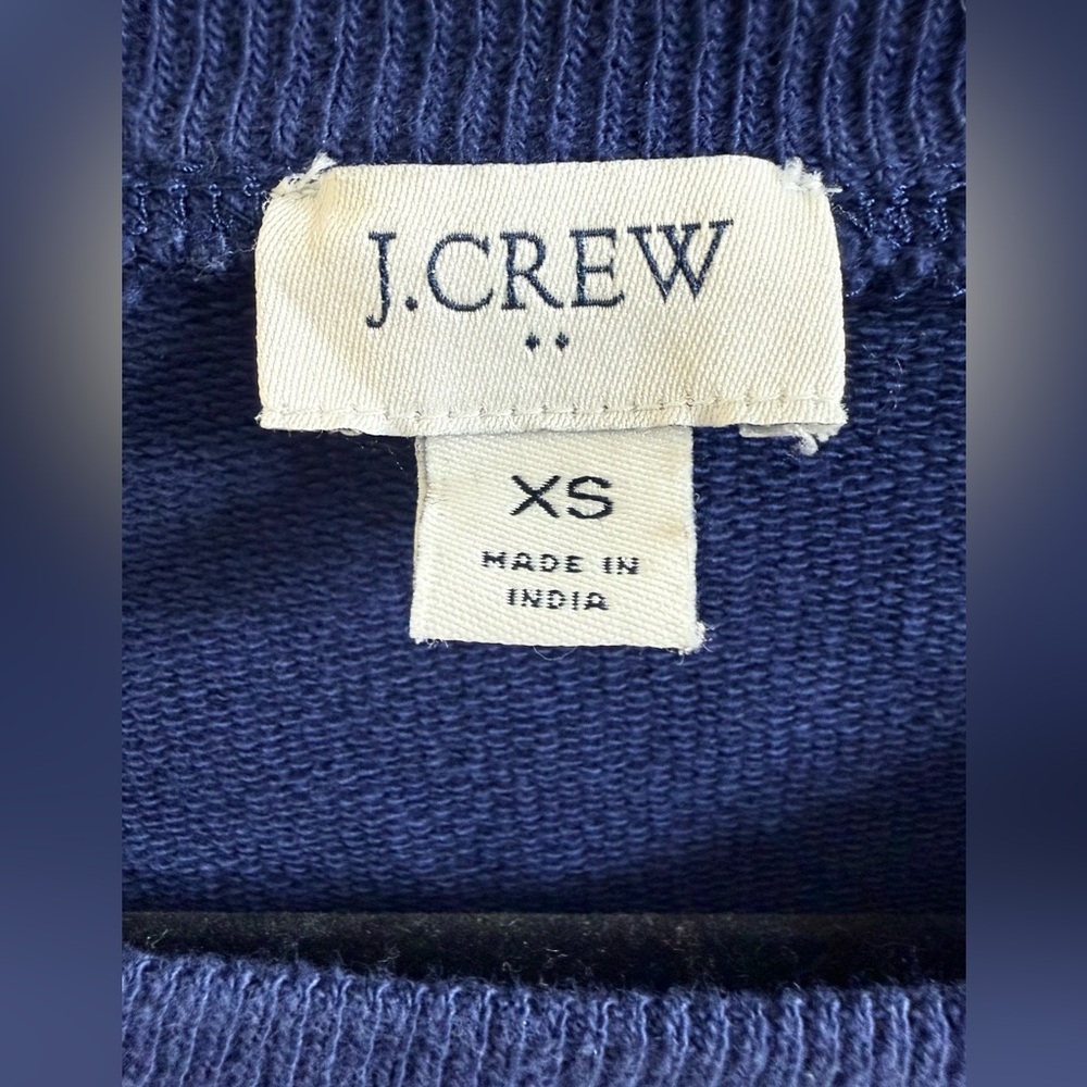 J. Crew Navy Blue Vintage style 1983 Crew Neck Sweater Size XS - Picture 3 of 5